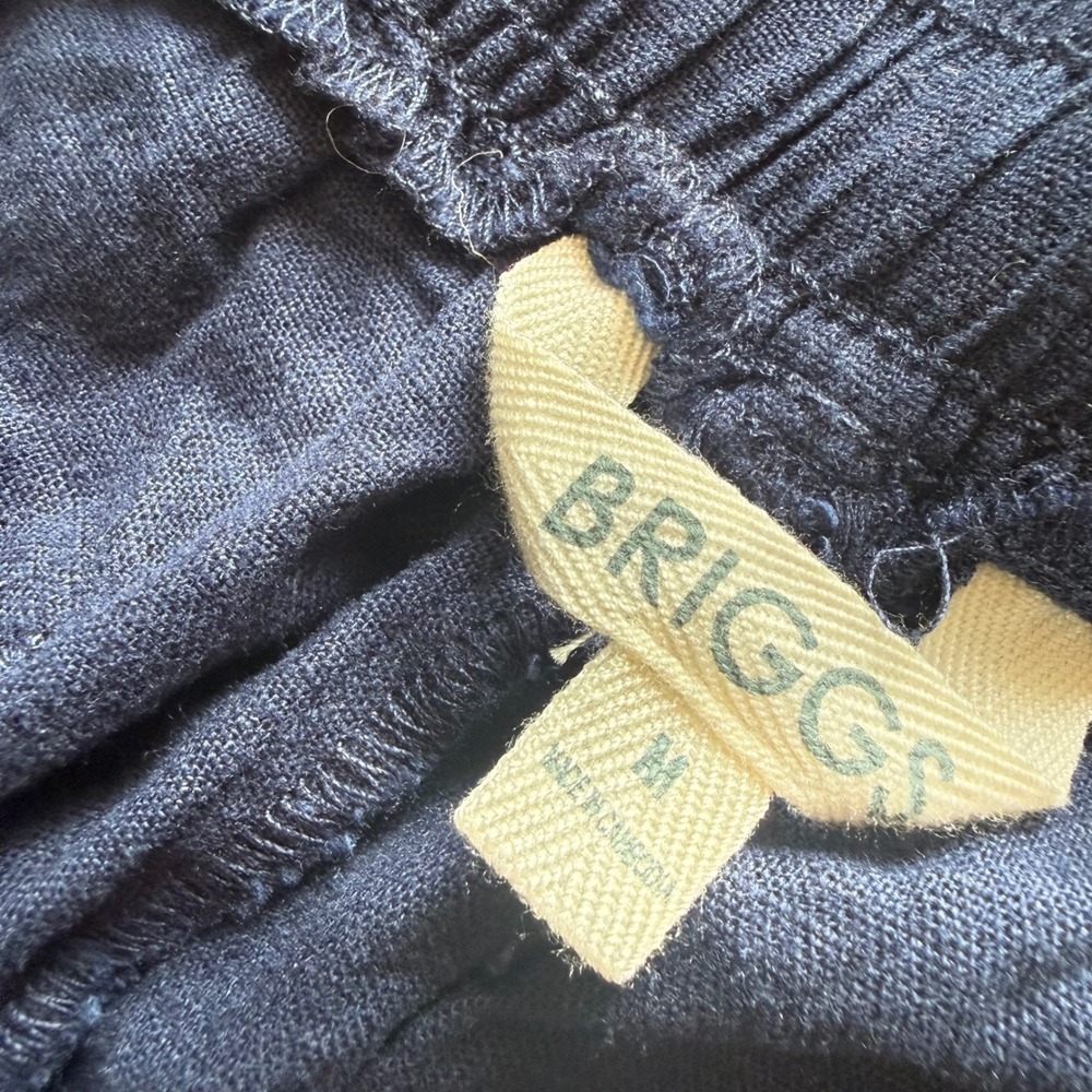 Briggs New York Womens Navy Linen Blend Wide Leg Drawstring Pants Size M NWT - Picture 3 of 3
